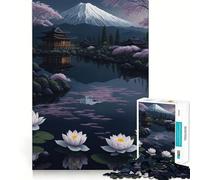 Puzzle da 1000 pezzi con il sereno Monte Fuji, ideale per ragazzi, con un'immagine facile da assemblare, un'attività rilassante e un regalo perfetto per Babbo Natale (50x75cm)