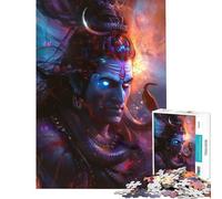 Puzzle da 1000 pezzi con il Signore Shiva tema fantasy difficile e stimolante con elementi di analisi e logica gioco educativo adatto a partire dai 14 anni (38x26cm)