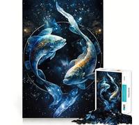 Puzzle da 1000 pezzi con il simbolo dei Pesci per adulti, gioco di logica fine, per il tempo libero, con bordi definiti, oggetto da collezione (38x52cm)