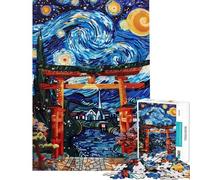 Puzzle da 1000 pezzi con il simbolo del cancello Torii e della Notte Stellata Puzzle artistico per adulti attività per famiglie allena la mente e le mani riduce lo stress Regalo 38x26cm