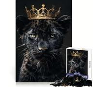 Puzzle da 1000 pezzi con il simpatico re Pantera Nera per adolescenti, stimolante per la mente, per un relax consapevole, con bordi lisci, elegante regalo di Natale (38x26cm)