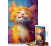 Puzzle da 1000 pezzi con il sorriso gioioso del gatto per adolescenti, gioco cognitivo, divertimento lento, bordo premium, scegli il desiderio di Babbo Natale 38x52cm