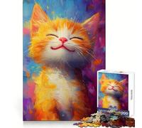 Puzzle da 1000 pezzi con il sorriso gioioso del gatto per adolescenti, gioco cognitivo, divertimento lento, bordo premium, scegli il desiderio di Babbo Natale 38x52cm