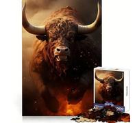 Puzzle da 1000 pezzi con il toro che carica, ideale per adolescenti, stimola la concentrazione, crea un'atmosfera piacevole e divertente, un regalo significativo (38x52cm)