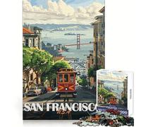 Puzzle da 1000 pezzi con il tram di San Francisco per adulti, ideale per migliorare la memoria, per un divertimento rilassante e ottenere bordi affilati, perfetto come regalo per le vacanze (50x75cm)