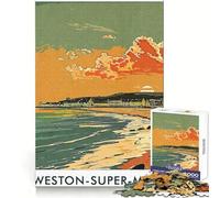Puzzle da 1000 pezzi con il tramonto di Weston-super-Mare per adulti, esercizio mentale, divertimento tranquillo, dimensioni perfette, regalo di Natale (38x52cm)