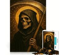 Puzzle da 1000 pezzi con il Tristo Mietitore e l'Arte Oscura per Adolescenti, stimola la memoria, favorisce la calma e la tranquillità, con taglio di alta qualità, un regalo speciale (38x26cm)