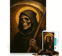 Puzzle da 1000 pezzi con il Tristo Mietitore e soggetto oscuro, ideale per adulti Gioco di logica e passatempo domestico Bordi puliti Un regalo perfetto (50x75cm)