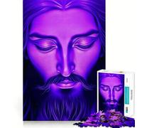 Puzzle da 1000 pezzi con il volto di Gesù Cristo viola per adolescenti, puzzle di memoria, leggero, rilassante, immagine da assemblare, (50x75cm)