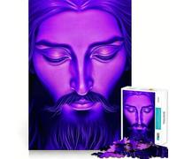 Puzzle da 1000 pezzi con il volto di Gesù Cristo viola per adulti, gioco intelligente da assemblare insieme, divertente idea regalo stagionale (38x26cm)