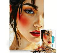 Puzzle da 1000 pezzi con il volto di una bellissima donna asiatica e i bordi perfetti Gioco intelligente e stimolante,ideale per il gioco lento e divertente,perfetto come regalo di compleanno 38x52cm