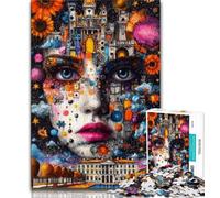 Puzzle da 1000 pezzi con il volto di una ragazza affascinante, regalo per adulti, gioco stimolante e decorazione da parete per famiglie, regali unici per compleanno e Natale (38x26cm)