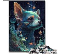 Puzzle da 1000 pezzi con illusione di un cane Chihuahua, in legno, dimensioni 50x75cm, attività educativa per il miglioramento delle abilità cognitive.