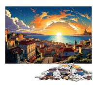 Puzzle da 1000 pezzi con illustrazione colorata di Lisbona puzzle di carta giochi educativi decorazione per la casa 1000 pezzi (38x26 cm)