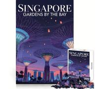 Puzzle da 1000 pezzi con illustrazione dei Giardini della Baia di Singapore, ideale per adolescenti, per migliorare la memoria e ridurre lo stress Taglio di alta qualità, un regalo prezioso 38x26cm