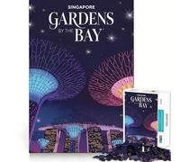 Puzzle da 1000 pezzi con illustrazione dei Giardini della Baia di Singapore ideale per ragazzi un gioco che stimola la mente Design rilassante e accogliente perfetto per l'assemblaggio e come regalo