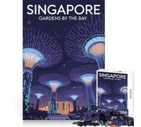 Puzzle da 1000 pezzi con illustrazione dei Giardini della Baia di Singapore, ideale per ragazzi, un gioco di abilità mentale, svago e divertimento Design elegante, regalo perfetto 38x26cm