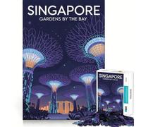 Puzzle da 1000 pezzi con illustrazione dei Giardini della Baia di Singapore, ideale per ragazzi, un gioco di abilità mentale, svago e divertimento Design elegante, regalo perfetto 50x75cm
