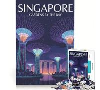 Puzzle da 1000 pezzi con illustrazione dei Giardini di Singapore sulla Baia gioco educativo antistress compleanno e Natale 38x26cm