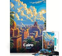Puzzle da 1000 pezzi con illustrazione del Cairo,Egitto Taglio preciso,divertente sfida mentale,gioco per il tempo libero,compleanno,arte (38x26cm)