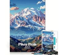 Puzzle da 1000 pezzi con illustrazione del monte Pikes Peak, ideale per ragazzi, un gioco mentale rilassante e un regalo artistico di alta qualità (38x52cm)