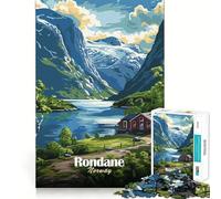 Puzzle da 1000 pezzi con illustrazione del paesaggio norvegese di Rondane ideale per adulti per rafforzare la memoria alleviare lo stress e creare un'atmosfera piacevole Perfetto per compleanni
