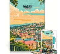 Puzzle da 1000 pezzi con illustrazione del paesaggio urbano di Kigali,Ruanda,taglio preciso,gioco di abilità cognitive,divertimento per il tempo libero,regalo di Natale rilassante (50x75cm)