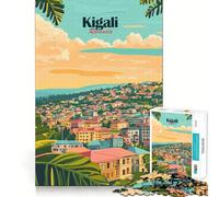Puzzle da 1000 pezzi con illustrazione del paesaggio urbano di Kigali,Ruanda,taglio preciso,gioco di abilità cognitive,divertimento per il tempo libero,regalo di Natale rilassante (38x52cm)