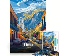 Puzzle da 1000 pezzi con illustrazione del paesaggio urbano di Lima,Perù Gioco di precisione e attività per la mente,divertente per il tempo libero,regalo di compleanno (50x75cm)