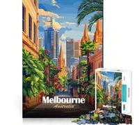 Puzzle da 1000 pezzi con illustrazione del paesaggio urbano di Melbourne,Australia Gioco di precisione,divertente e stimolante per la risoluzione di problemi Un gioco tranquillo per i momenti di relax