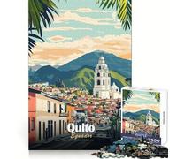 Puzzle da 1000 pezzi con illustrazione del paesaggio urbano di Quito,Ecuador,per adulti Divertimento intellettuale,svago rilassante,taglio di precisione,regalo creativo (38x52cm)