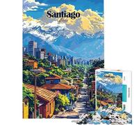 Puzzle da 1000 pezzi con illustrazione del paesaggio urbano di Santiago del Cile ideale per adolescenti per passare il tempo durante le vacanze a casa una sfida stimolante da completare e un regalo