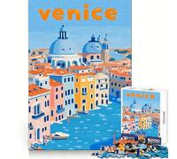 Puzzle da 1000 pezzi con illustrazione del paesaggio urbano di Venezia, ideale per ragazzi, per stimolare la creatività, il relax e il divertimento Perfetto come regalo di Natale (50x75cm)