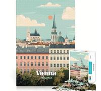 Puzzle da 1000 pezzi con illustrazione del paesaggio urbano di Vienna, Austria Gioco di alta qualità, esercizio mentale, momento di pace e divertimento, regalo di compleanno (38x52cm)