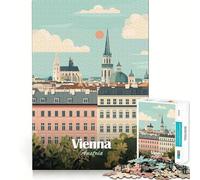 Puzzle da 1000 pezzi con illustrazione del paesaggio urbano di Vienna, Austria Gioco di logica, idea regalo, attività rilassante per compleanni (50x75cm)