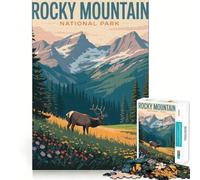 Puzzle da 1000 pezzi con illustrazione del Parco Nazionale delle Montagne Rocciose ideale per adolescenti per rafforzare la memoria offrire un divertimento rilassante e godere di bordi di qualità