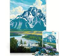 Puzzle da 1000 pezzi con illustrazione del Parco Nazionale di Grand Teton,design pulito e funzionale,gioco logico e divertente,ideale per momenti di relax e per il Natale (50x75cm)