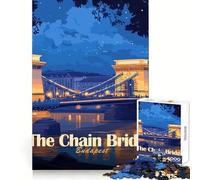 Puzzle da 1000 pezzi con illustrazione del Ponte delle Catene di Budapest, ideale per ragazzi Puzzle che migliora la memoria, passatempo rilassante, bordi precisi, (38x52cm)
