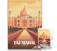 Puzzle da 1000 pezzi con illustrazione del Taj Mahal per adulti, gioca e impara in modo intelligente, sentito per celebrare il compleanno, dimensioni 50x75cm