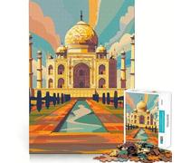 Puzzle da 1000 pezzi con illustrazione del Taj Mahal per adulti, gioco rilassante e stimolante per la mente, taglio di alta qualità, regalo di compleanno 38x52cm