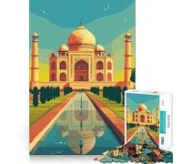 Puzzle da 1000 pezzi con illustrazione del Taj Mahal per adulti, rompicapo, gioco rilassante, taglio perfetto, regalo memorabile 38x26cm