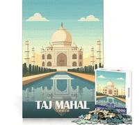 Puzzle da 1000 pezzi con illustrazione del Taj Mahal per ragazzi, gioco di logica stimolante per il relax, bordi chiari, sorpresa di compleanno 50x75cm