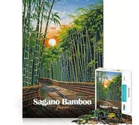 Puzzle da 1000 pezzi con illustrazione della foresta di bambù di Sagano Giappone per adulti Puzzle che stimola la memoria favorisce il rilassamento mentale e facilita il taglio Regalo di compleanno