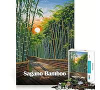 Puzzle da 1000 pezzi con illustrazione della foresta di bambù di Sagano Giappone per adulti Puzzle che stimola la memoria favorisce il rilassamento mentale e facilita il taglio Regalo di compleanno
