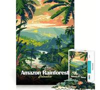 Puzzle da 1000 pezzi con illustrazione della foresta pluviale amazzonica della Colombia,ideale per allenare la mente Senza sbavature,pezzi ben tagliati Un'attività coinvolgente per serate tranquille