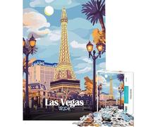 Puzzle da 1000 pezzi con illustrazione della Torre Eiffel di Las Vegas sfida per l'intelligenza gioco avvincente per tutta la famiglia adatto anche alle coppie regalo artistico (dimensioni 50x75cm)