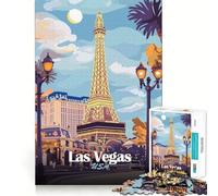 Puzzle da 1000 pezzi con illustrazione della Torre Eiffel di Las Vegas,taglio preciso,gioco di abilità cognitive,divertimento per il tempo libero,regalo di Natale rilassante (50x75cm)