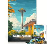 Puzzle da 1000 pezzi con illustrazione dello Space Needle per adolescenti, ideale per migliorare la memoria, per un relax informale e per esporre opere d'arte dai tagli netti (38x26cm)