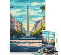 Puzzle da 1000 pezzi con illustrazione dell'Obelisco di Buenos Aires,ideale per ragazzi,un hobby rilassante e stimolante,con bordi precisi e un regalo perfetto per le vacanze (50x75cm)