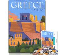 Puzzle da 1000 pezzi con illustrazione di Atene,Grecia,per adulti e adolescenti,per ammazzare il tempo durante le vacanze Ogni pezzo è unico Gioco divertente e stimolante per tutta la famiglia